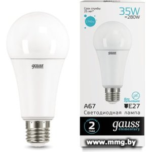 Лампа светодиодная Gauss Elementary A80 E27 35 Вт 4100K 70225