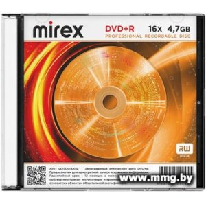 Купить Диск DVD+R Mirex 4.7Gb 16x UL130013A1S (1шт) в Минске, доставка по Беларуси