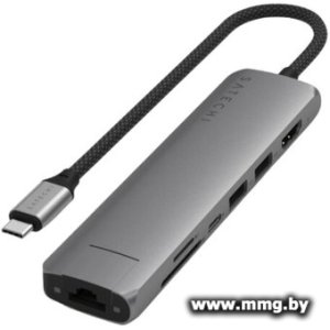 Док-станция Satechi 7-in-1 USB-C Slim Multiport Adapter with Ethernet ST-P7SM (серый)