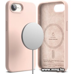 Чехол Ringke Silicone Magnetic для iPhone 17e/16e (Pink Sand)