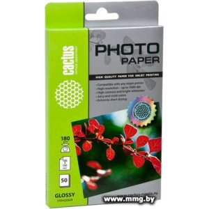 Фотобумага CACTUS Глянцевый A6 180 г/м2 50 листов (CS-GA618050)