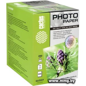 Фотобумага CACTUS Глянцевая 10x15 200 г/кв.м. 500 листов(CS-GA6200500)
