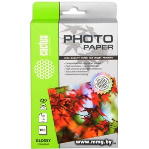Фотобумага CACTUS Глянцевая A6 230 г/кв.м. 100 листов (CS-GA6230100)