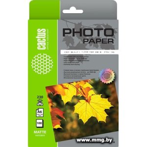 CACTUS Матовая 10x15 230 г/м2 100 листов CS-MA6230100