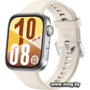 Huawei Watch FIT 4 (серебристый, с бежевым силиконовым ремешком, международная версия) 55020fam