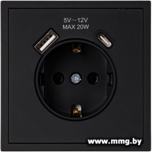 Розетка SmartBuy Капелла SBE-09b-16-S1-USB