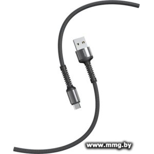 Кабель SmartBuy iK-12-S26bg USB Type-A - microUSB (1 м, черный/серый)