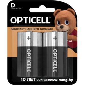 Купить Батарейка Opticell Basic D (2 шт) LR20/MN1300 (6051005) в Минске, доставка по Беларуси