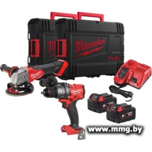 Milwaukee M18 FPP2E3-502X 4933492516 (шуруповерт, болгарка, 2 АКБ, кейс)