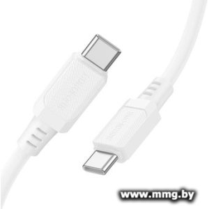 Кабель Borofone BX115 60W USB Type-C - USB Type-C (1 м, белый)
