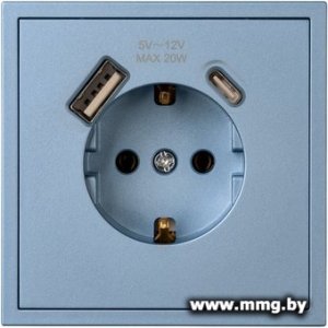 Розетка SmartBuy Капелла SBE-09bl-16-S1-USB