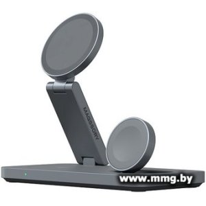 Зарядное устройство Magssory Yoga 3 в 1 Charging Station для Apple Qi2 WCH016m (темно-серый)
