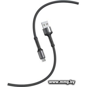 Кабель SmartBuy S26 iK-3112-S26bg USB Type-A - Type-C (1 м, черный/серый)