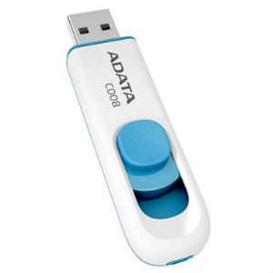 Купить 16GB ADATA C008 white+blue (AC008-16G-RWE) в Минске, доставка по Беларуси