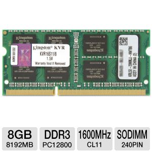 Купить SODIMM-DDR3 8GB PC3-12800 Kingston KVR16S11/8WP в Минске, доставка по Беларуси