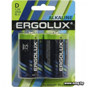 Купить Батарейка Ergolux (LR20 BL-2) в Минске, доставка по Беларуси